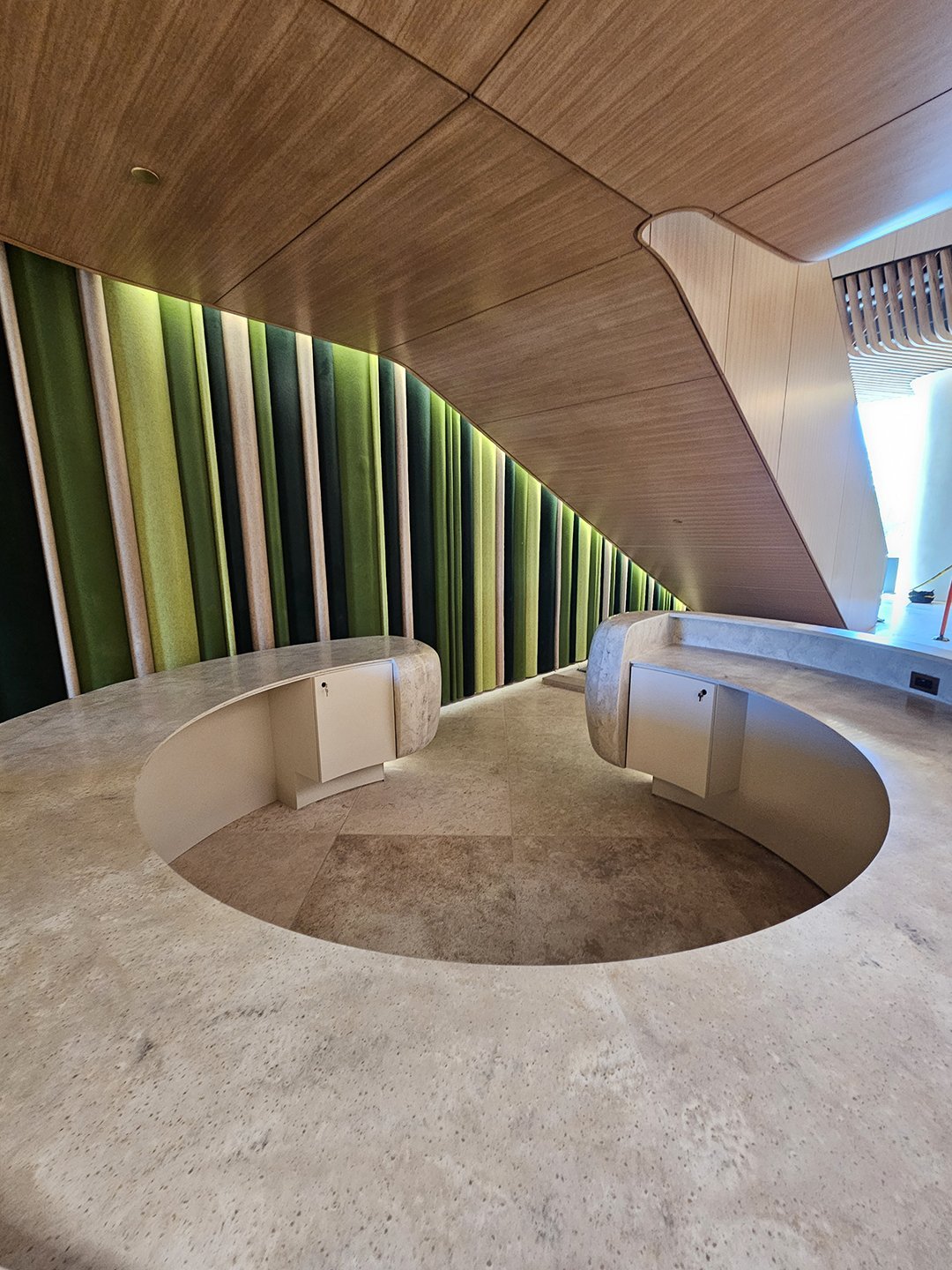 Reception desk — interior view